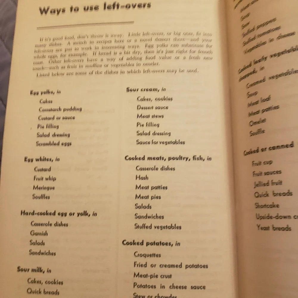 1954 Family Fare Food Management & Recipes from U.S. Dept of Agriculture & Vorys